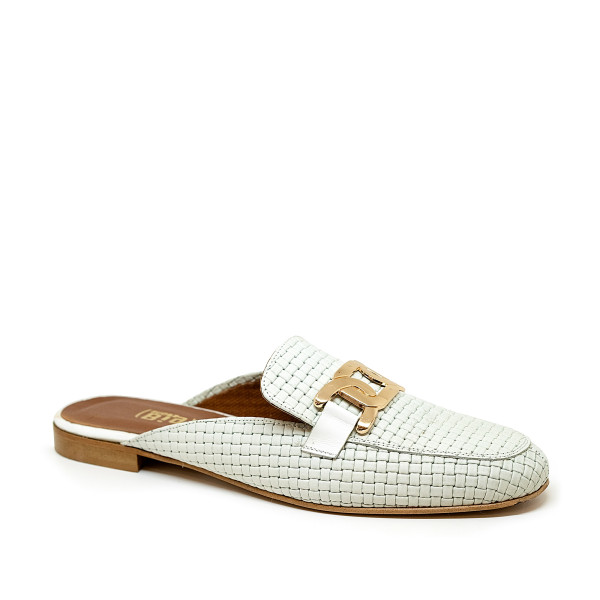 Bigshoes GA1148-22 Leather Mule White Bigshoes GA1148-22 Leather Mule White