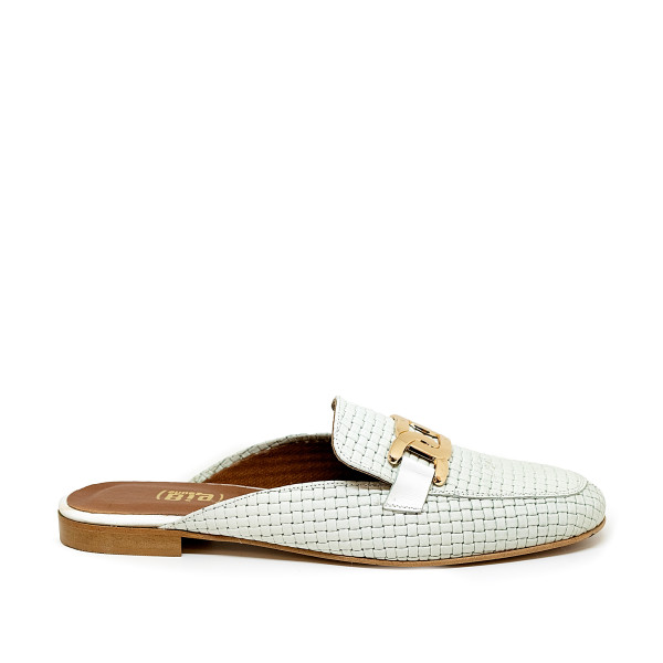 Bigshoes GA1148-22 Leather Mule White Bigshoes GA1148-22 Leather Mule White