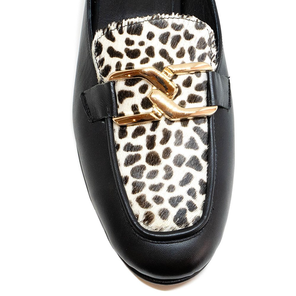 Bigshoes GA1150-01/29 Leather Mule Black Leopard Bigshoes GA1150-01/29 Leather Mule Black Leopard