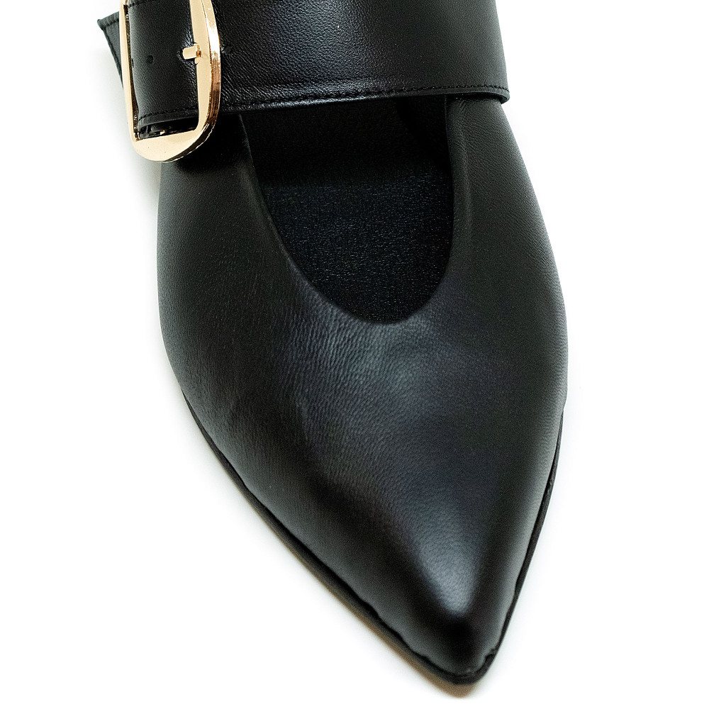 Bigshoes GA1161-01 Leather Mule Black Bigshoes GA1161-01 Leather Mule Black