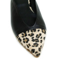 Bigshoes GA1162-01 Leather Mule Black Leopard Bigshoes GA1162-01 Leather Mule Black Leopard