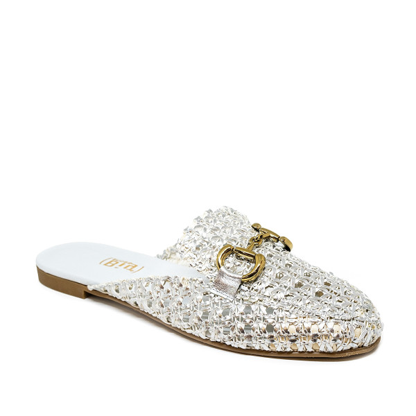 Bigshoes GA1164-04 Leather Mule Silver Bigshoes GA1164-04 Leather Mule Silver