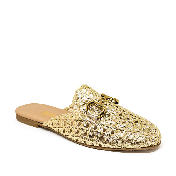 Bigshoes GA1164-06 Leather Mule Gold Bigshoes GA1164-06 Leather Mule Gold