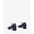 Andres Machado Jane-18 Leather Pumps Blue 6cm