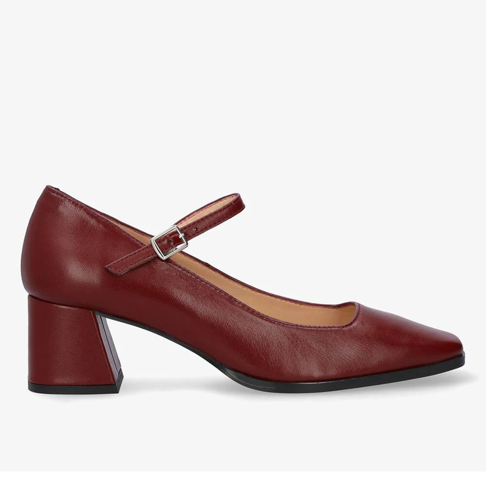 Andres Machado Jane-23 Leather Pumps Bordeaux 6cm