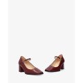Andres Machado Jane-23 Leather Pumps Bordeaux 6cm