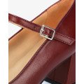 Andres Machado Jane-23 Leather Pumps Bordeaux 6cm