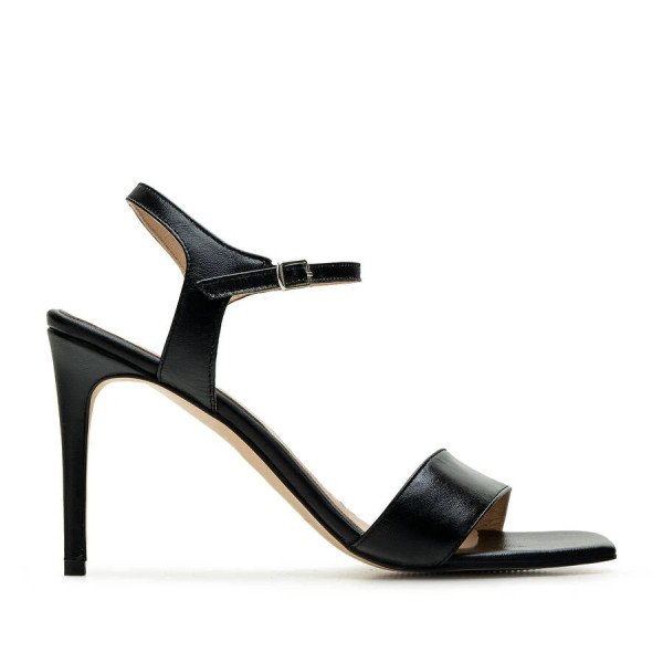 Andres Machado Jimena-01 Leather Sandal Black 11cm Andres Machado Jimena-01 Leather Sandal Black 11cm