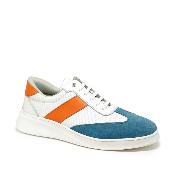 Bigshoes KL20243-28 Leather Casual White Orange Blue Bigshoes KL20243-28 Leather Casual White Orange Blue