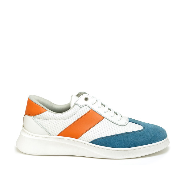 Bigshoes KL20243-28 Leather Casual White Orange Blue Bigshoes KL20243-28 Leather Casual White Orange Blue