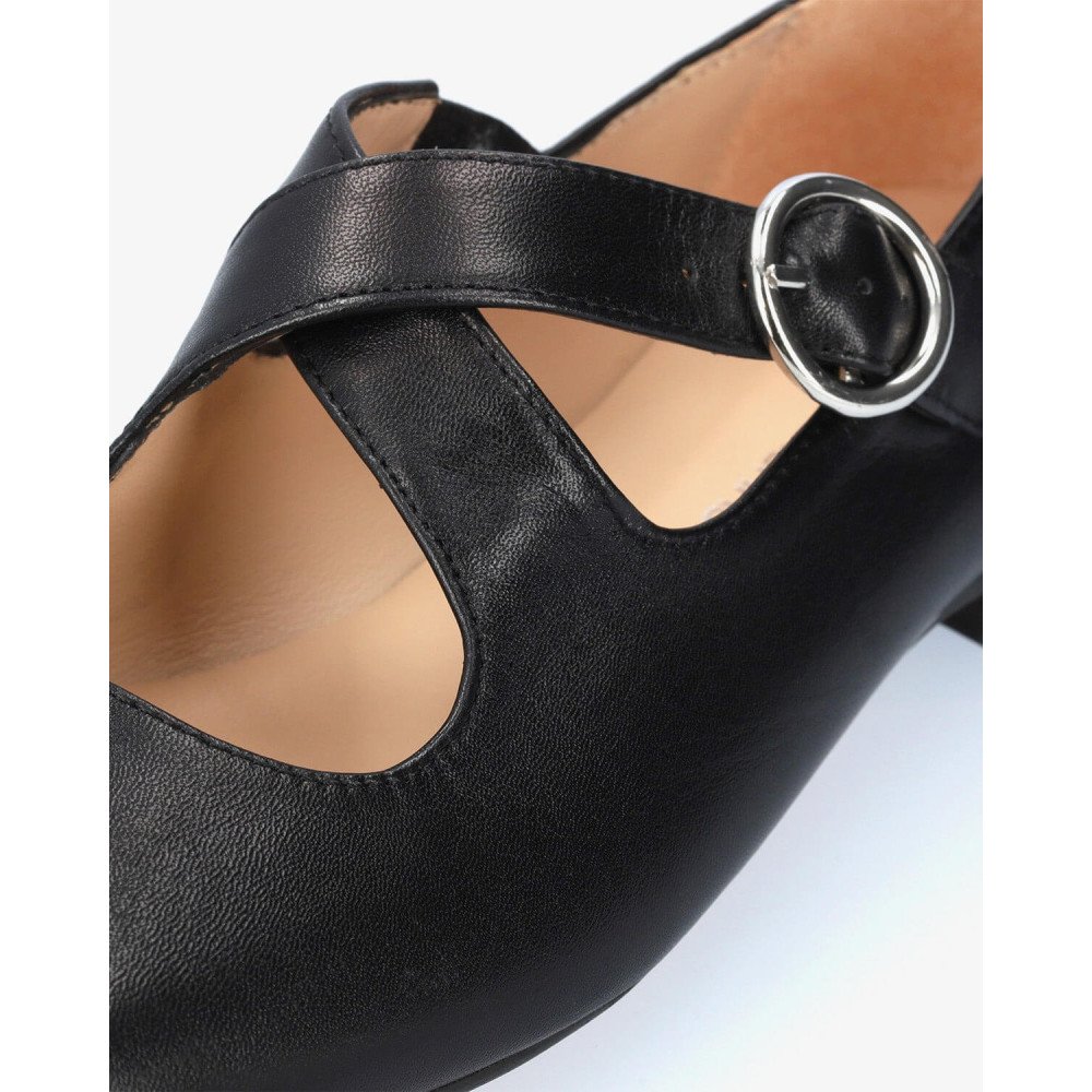 Andres Machado Karen-01 Leather Ballerina Black Andres Machado Karen-01 Leather Ballerina Black