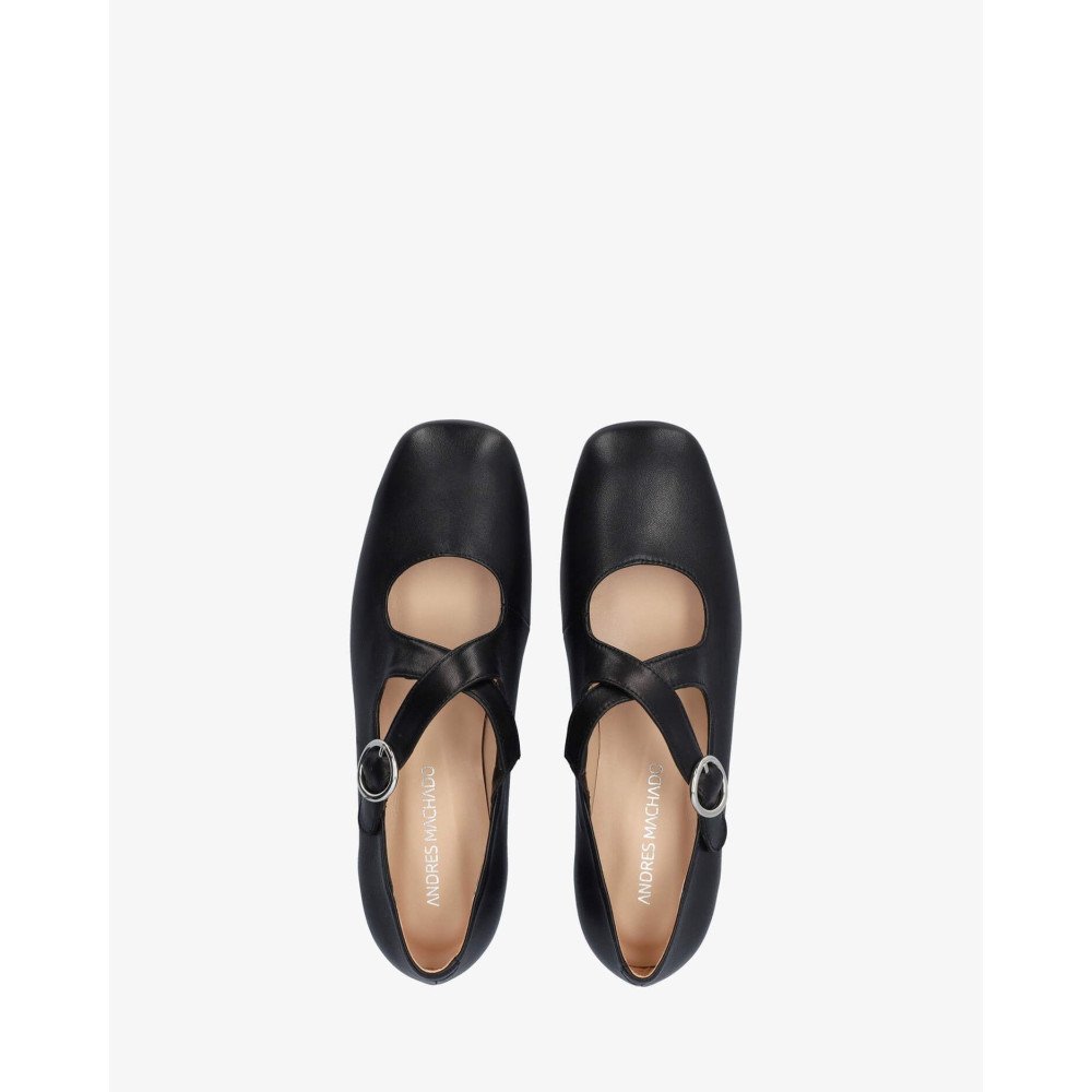 Andres Machado Karen-01 Leather Ballerina Black Andres Machado Karen-01 Leather Ballerina Black