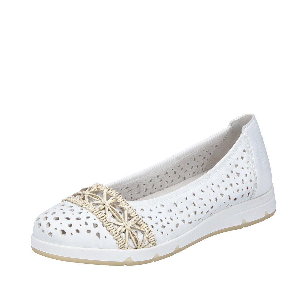 Rieker L3062-80 Anatomical Leather Ballerina White Rieker L3062-80 Anatomical Leather Ballerina White