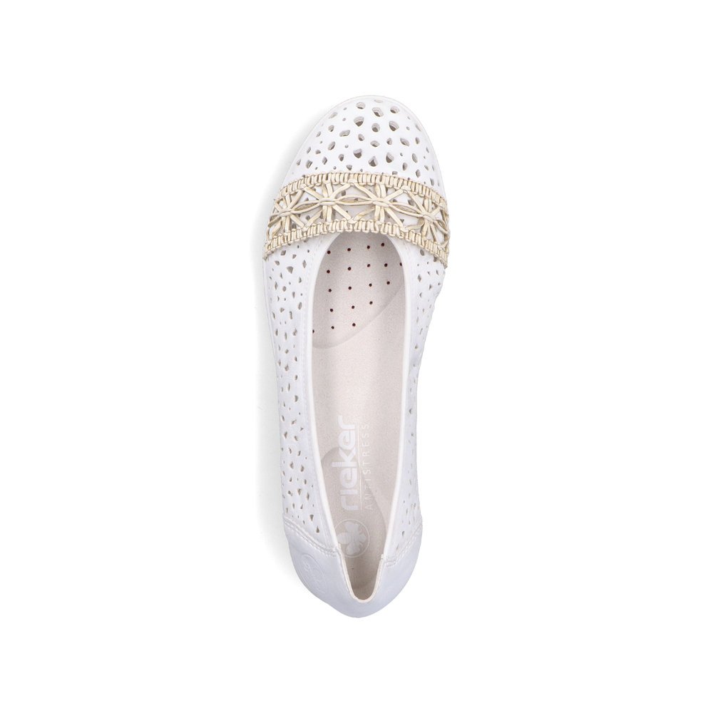Rieker L3062-80 Anatomical Leather Ballerina White Rieker L3062-80 Anatomical Leather Ballerina White