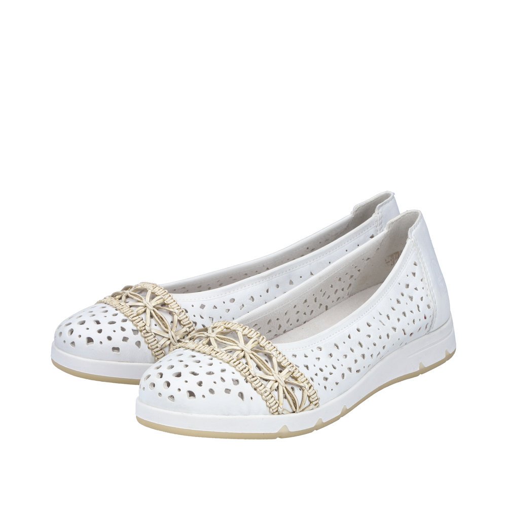Rieker L3062-80 Anatomical Leather Ballerina White Rieker L3062-80 Anatomical Leather Ballerina White