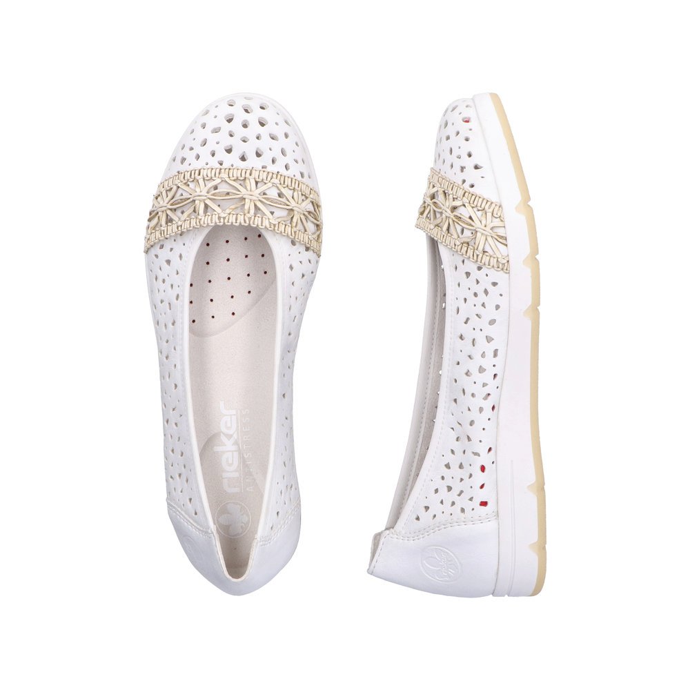 Rieker L3062-80 Anatomical Leather Ballerina White Rieker L3062-80 Anatomical Leather Ballerina White
