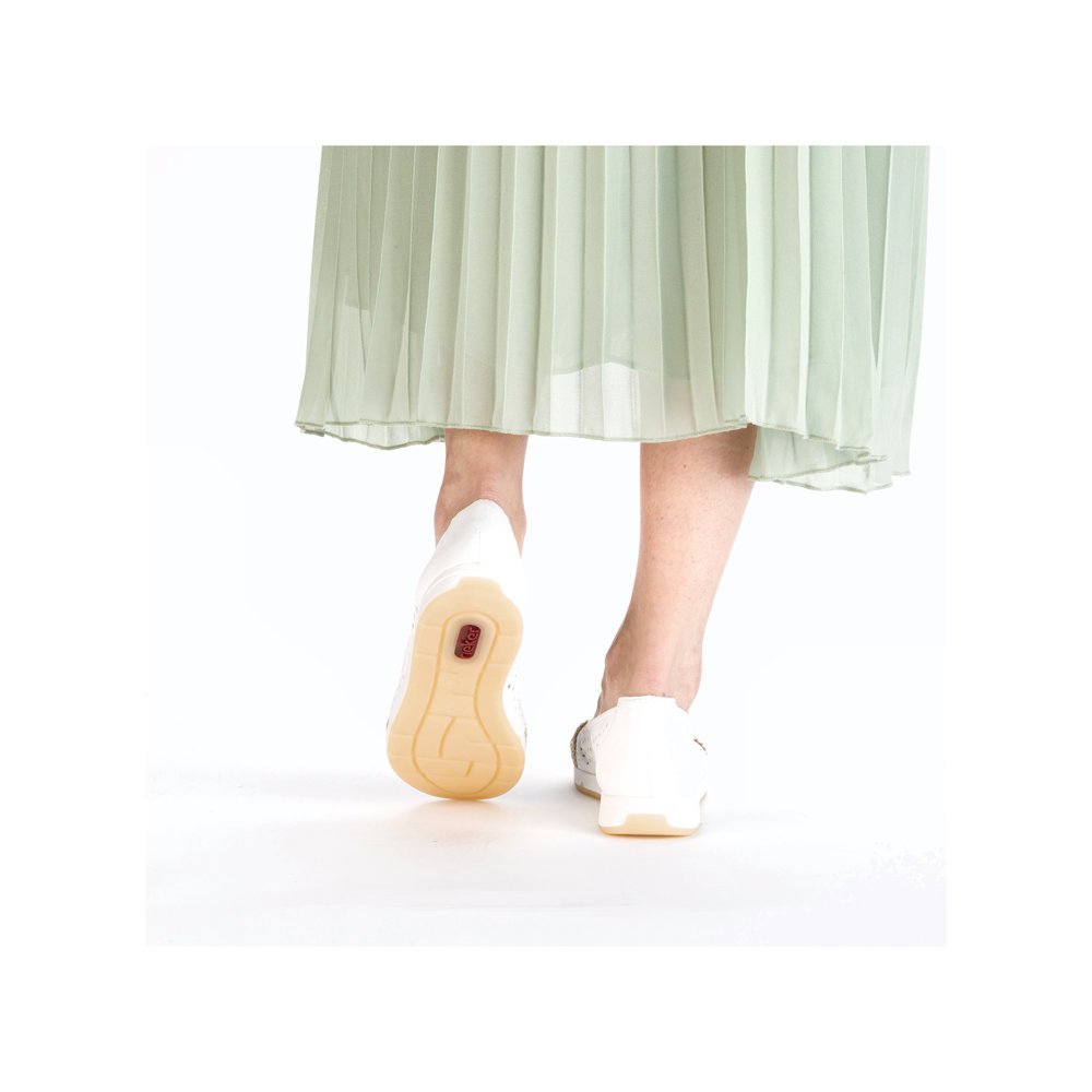Rieker L3062-80 Anatomical Leather Ballerina White Rieker L3062-80 Anatomical Leather Ballerina White