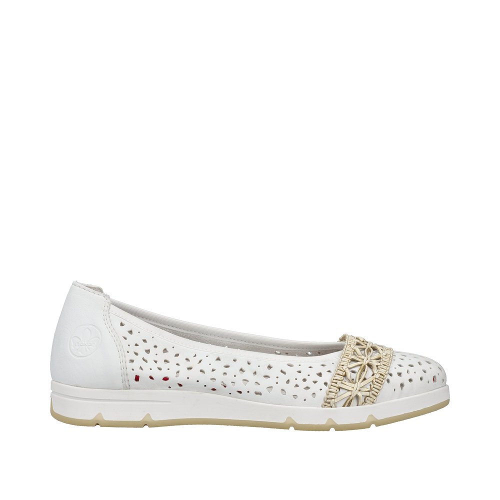 Rieker L3062-80 Anatomical Leather Ballerina White Rieker L3062-80 Anatomical Leather Ballerina White