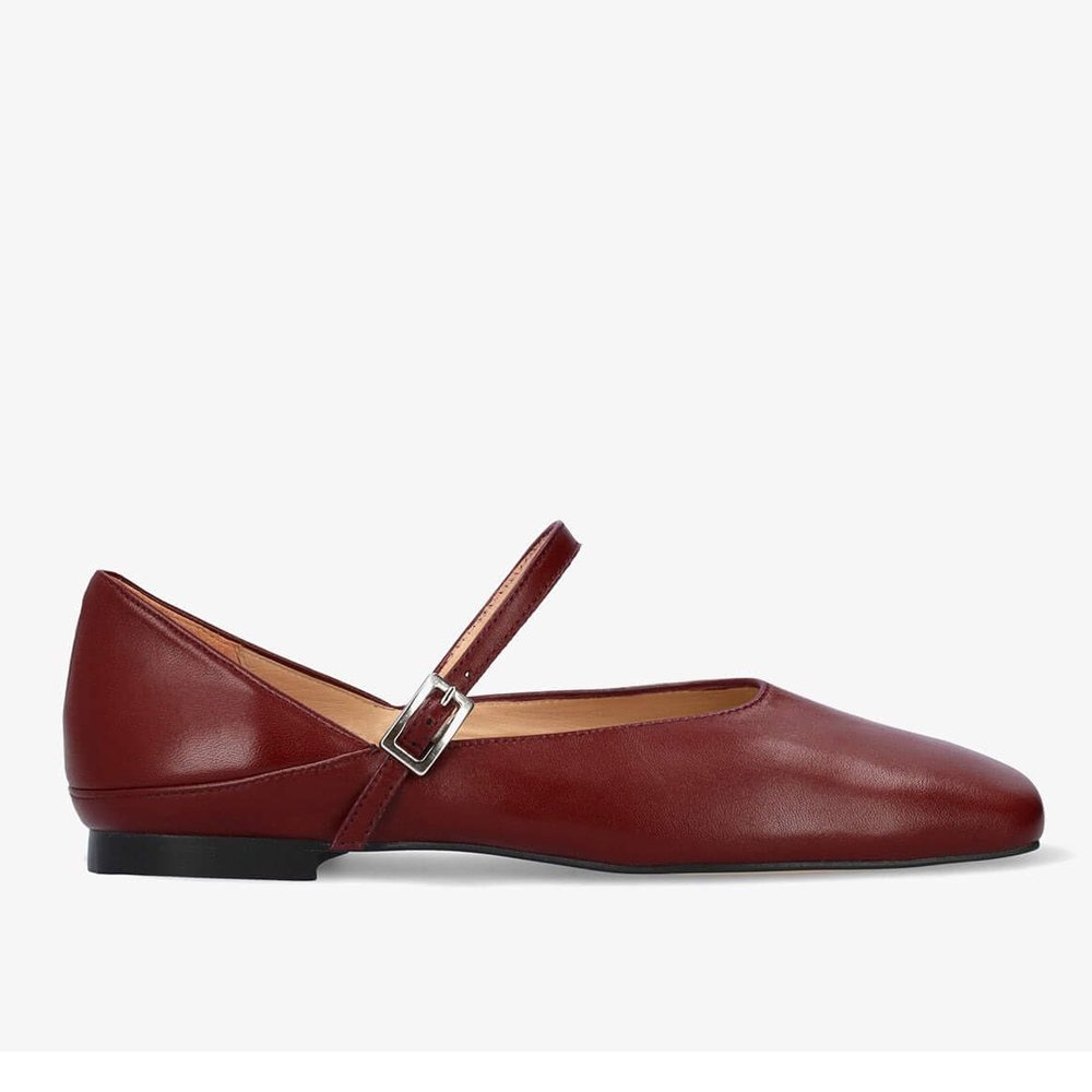 Andres Machado Lili-23 Leather Ballerina Bordeaux Andres Machado Lili-23 Leather Ballerina Bordeaux