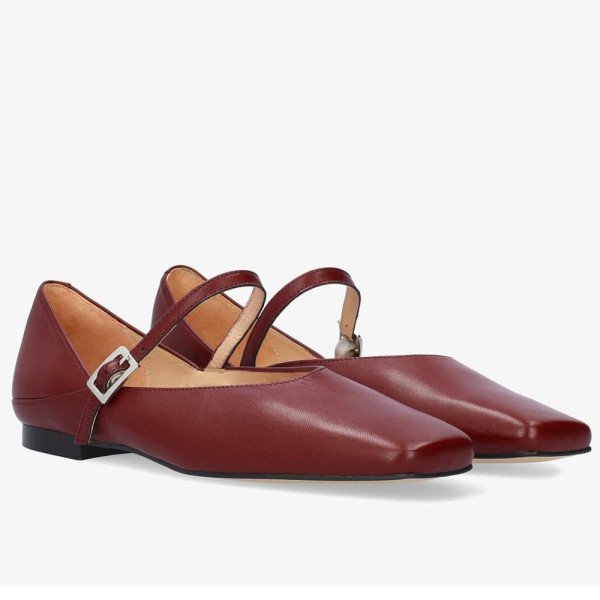 Andres Machado Lili-23 Leather Ballerina Bordeaux Andres Machado Lili-23 Leather Ballerina Bordeaux