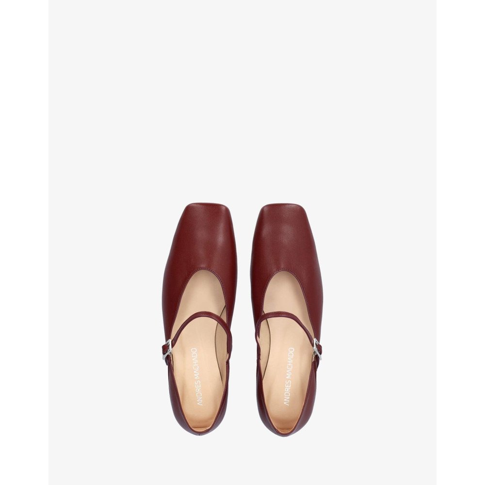 Andres Machado Lili-23 Leather Ballerina Bordeaux Andres Machado Lili-23 Leather Ballerina Bordeaux