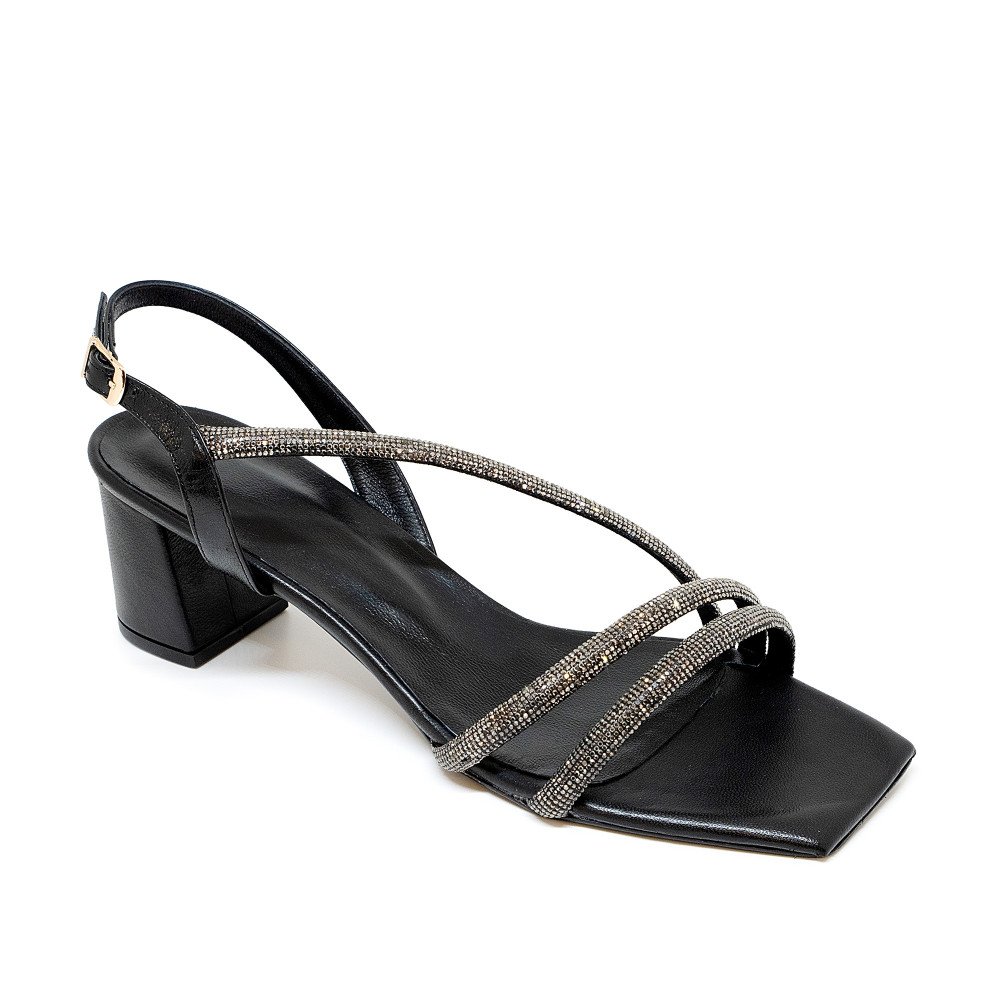 Bigshoes MX22135-01 Leather Sandal Black 5cm Bigshoes MX22135-01 Leather Sandal Black 5cm