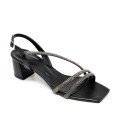 Bigshoes MX22135-01 Leather Sandal Black 5cm Bigshoes MX22135-01 Leather Sandal Black 5cm