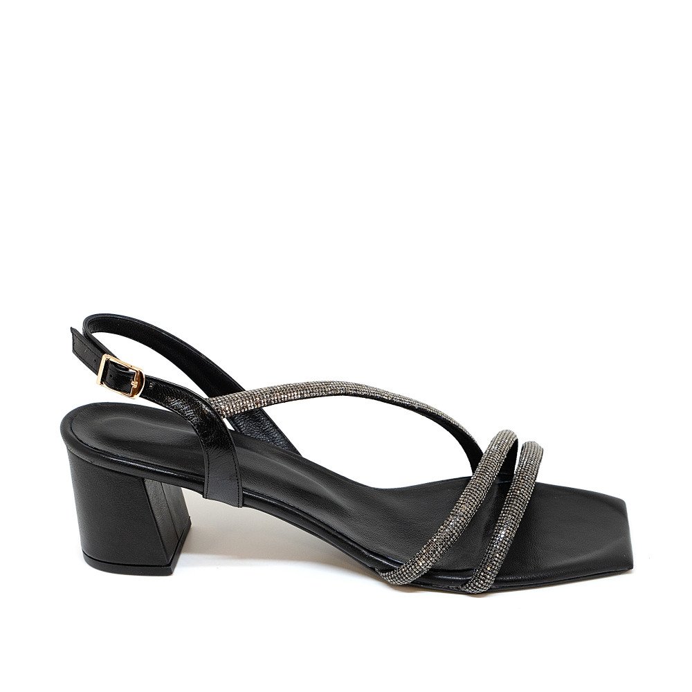 Bigshoes MX22135-01 Leather Sandal Black 5cm Bigshoes MX22135-01 Leather Sandal Black 5cm