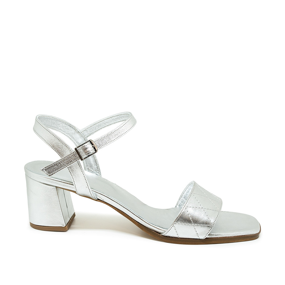 Bigshoes MX22138-04 Δερμάτινo Πέδιλο Ασημί 5cm