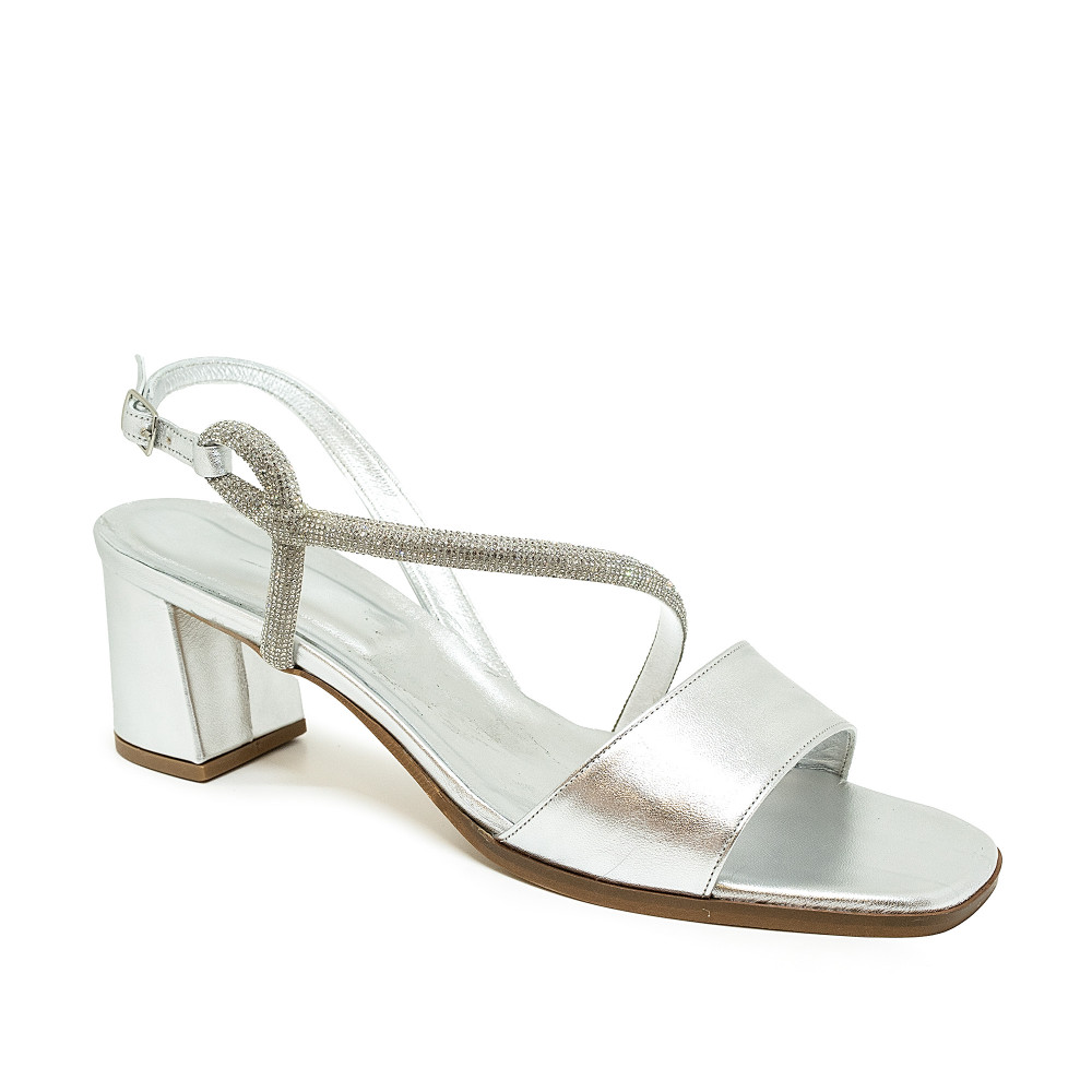 Bigshoes MX22139-04 Δερμάτινo Πέδιλο Ασημί 5cm Bigshoes MX22139-04 Δερμάτινo Πέδιλο Ασημί 5cm