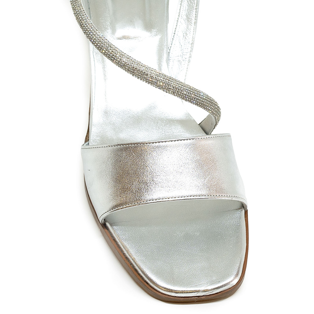 Bigshoes MX22139-04 Δερμάτινo Πέδιλο Ασημί 5cm Bigshoes MX22139-04 Δερμάτινo Πέδιλο Ασημί 5cm