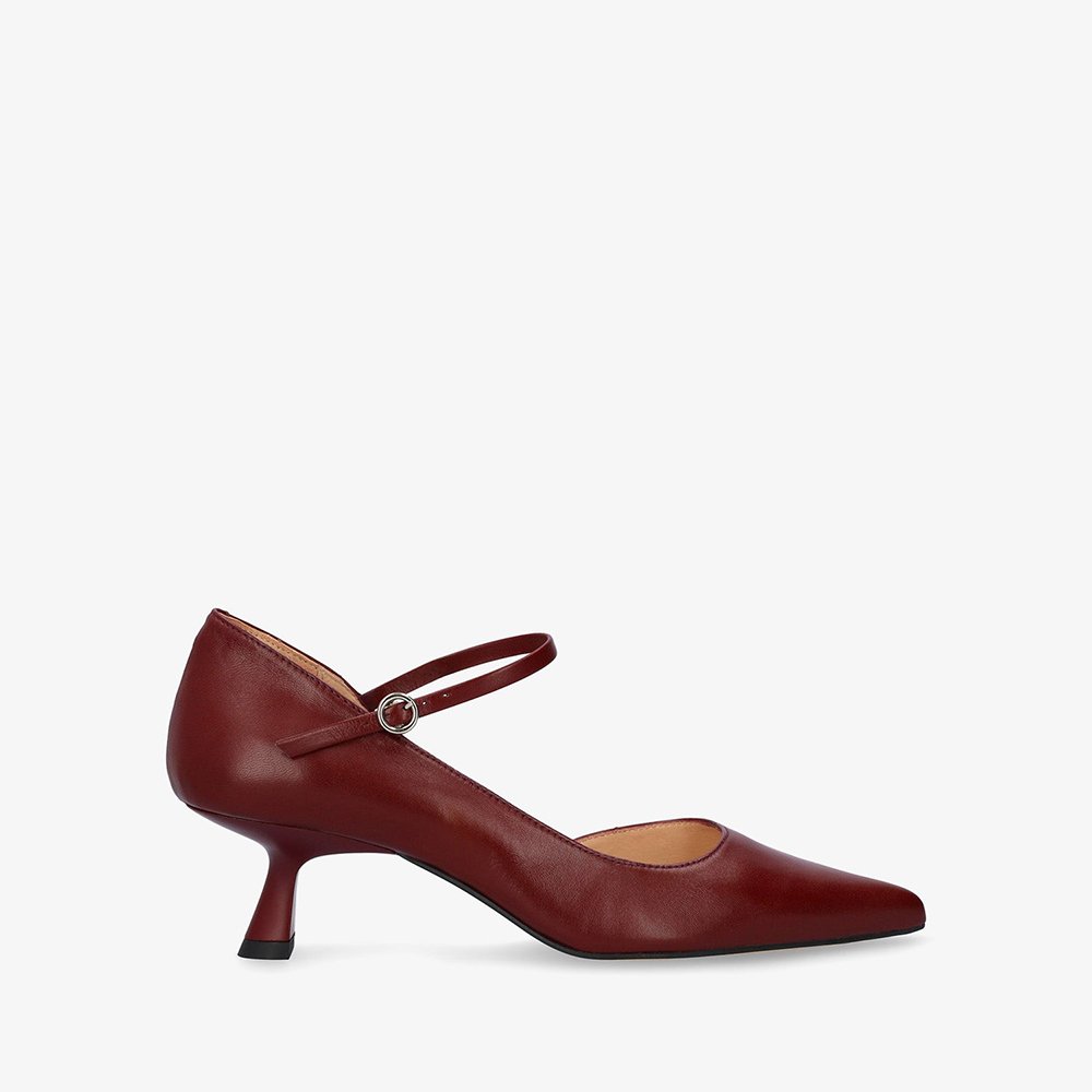 Andres Machado Mariola-23 Leather Heels Burgundy 5,5cm