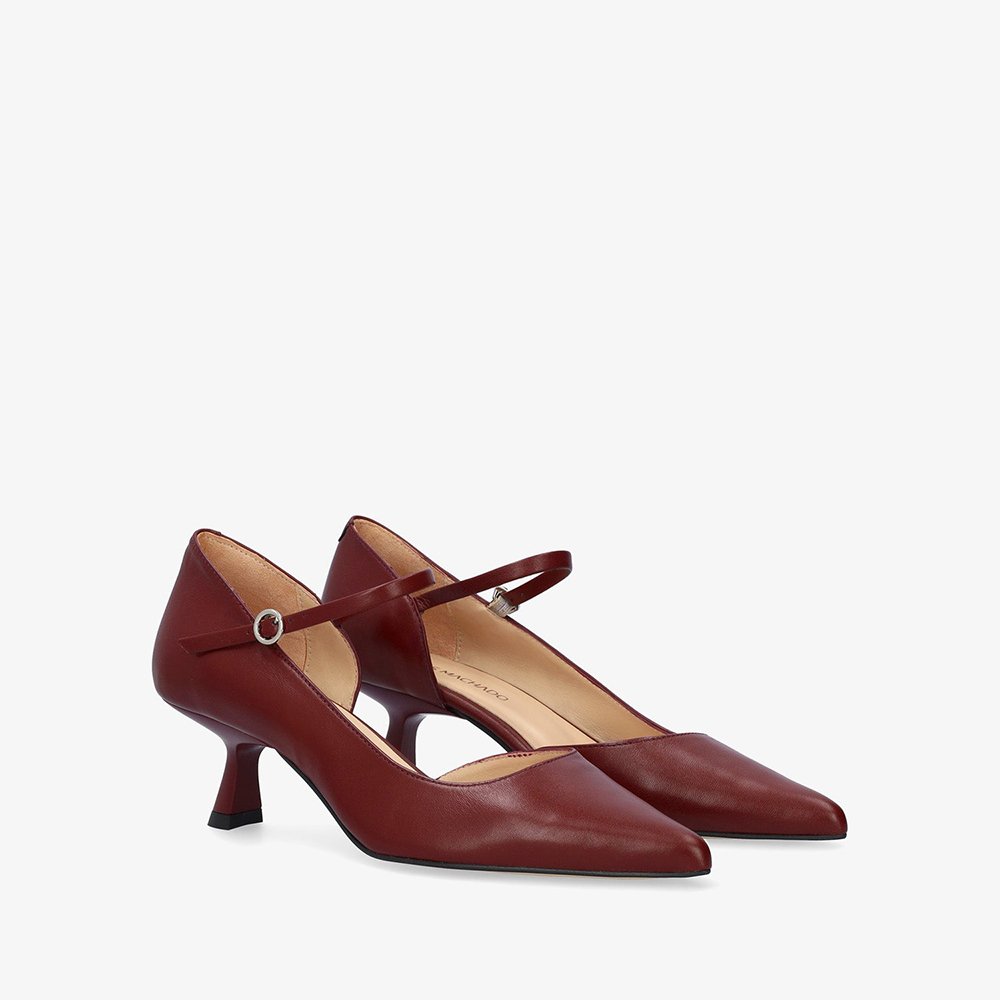 Andres Machado Mariola-23 Leather Heels Burgundy 5,5cm