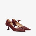 Andres Machado Mariola-23 Leather Heels Burgundy 5,5cm