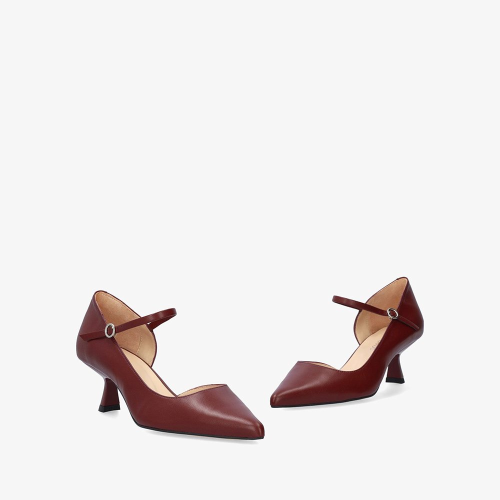 Andres Machado Mariola-23 Leather Heels Burgundy 5,5cm