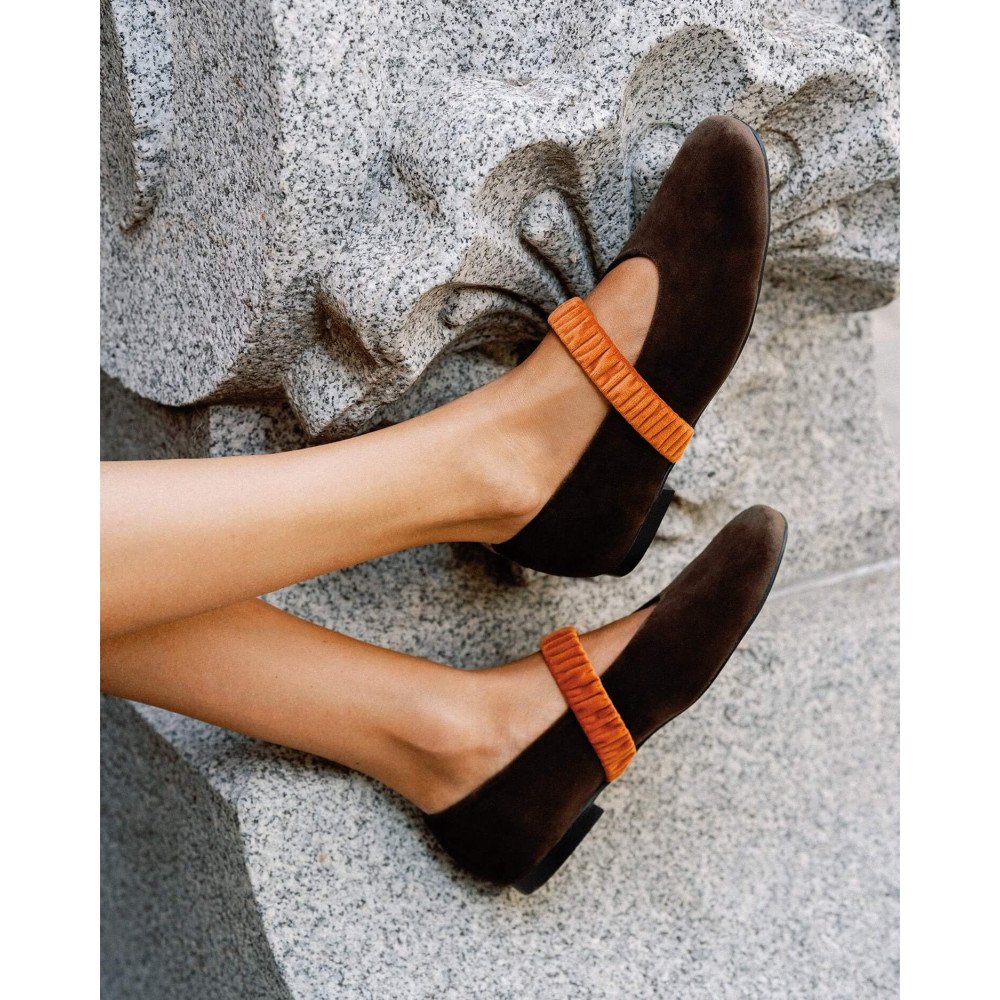 Andres Machado Matilda-05 Leather Ballerina Brown Andres Machado Matilda-05 Leather Ballerina Brown