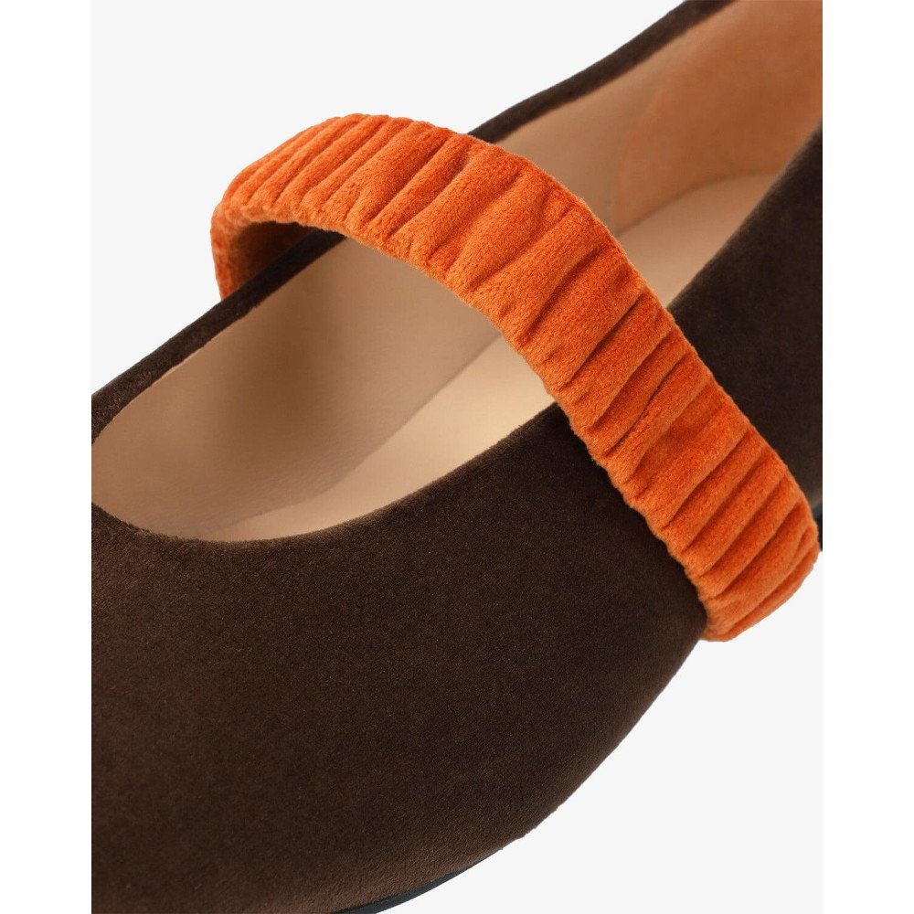 Andres Machado Matilda-05 Leather Ballerina Brown Andres Machado Matilda-05 Leather Ballerina Brown