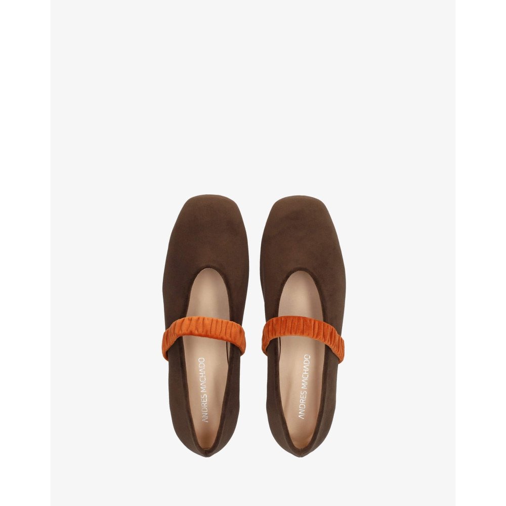 Andres Machado Matilda-05 Leather Ballerina Brown Andres Machado Matilda-05 Leather Ballerina Brown