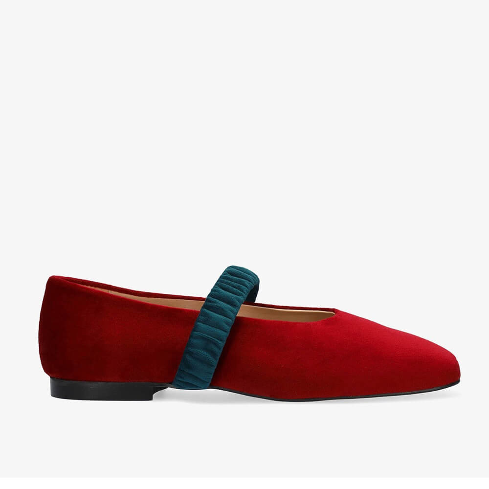 Andres Machado Matilda-14 Leather Ballerina Red Andres Machado Matilda-14 Leather Ballerina Red