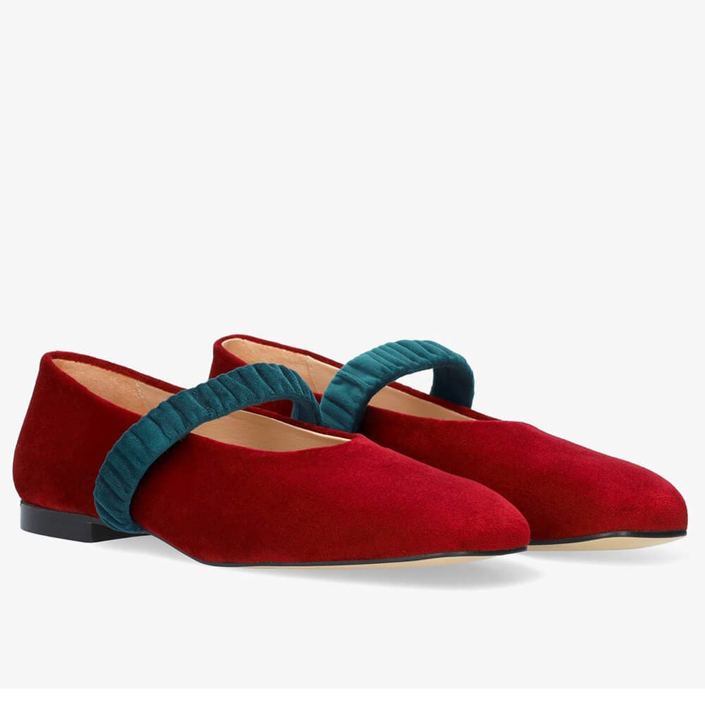 Andres Machado Matilda-14 Leather Ballerina Red Andres Machado Matilda-14 Leather Ballerina Red