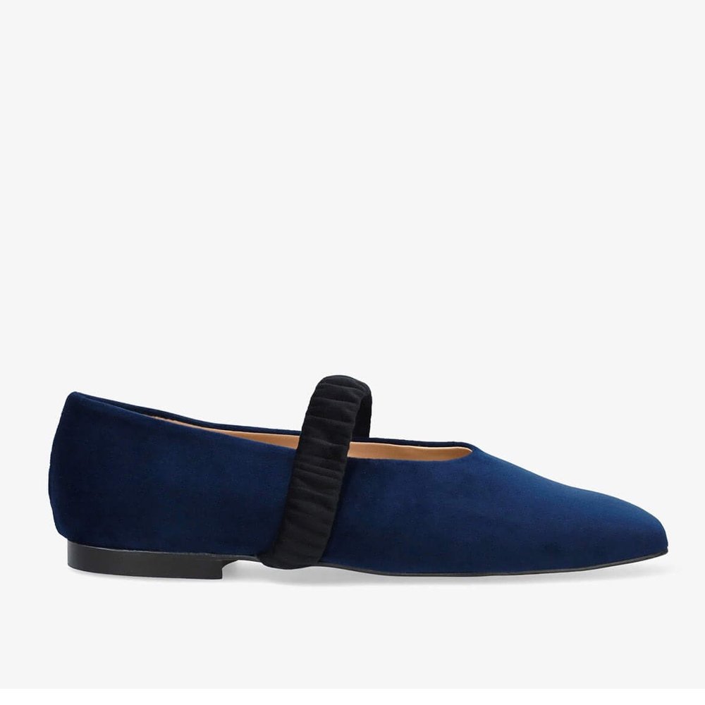 Andres Machado Matilda-18 Leather Ballerina Blue Andres Machado Matilda-18 Leather Ballerina Blue