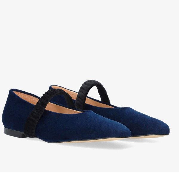Andres Machado Matilda-18 Leather Ballerina Blue Andres Machado Matilda-18 Leather Ballerina Blue