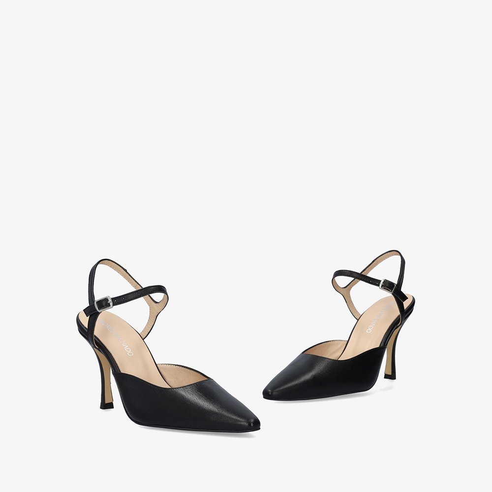 Andres Machado Odile-01 Leather Heels Black 8,5cm Andres Machado Odile-01 Leather Heels Black 8,5cm