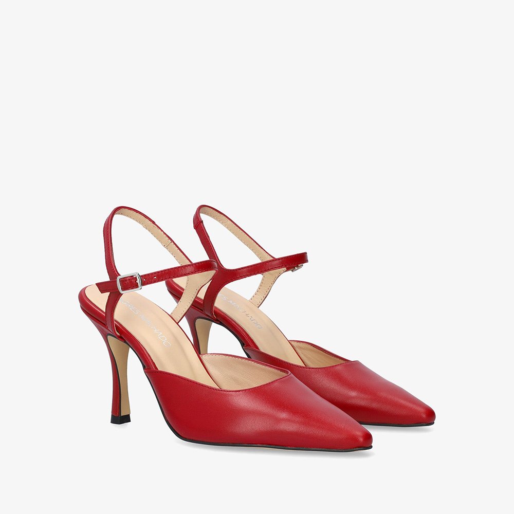 Andres Machado Odile-14 Leather Heels Red 8,5cm Andres Machado Odile-14 Leather Heels Red 8,5cm
