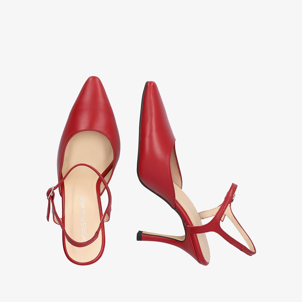 Andres Machado Odile-14 Leather Heels Red 8,5cm Andres Machado Odile-14 Leather Heels Red 8,5cm
