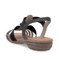 Remonte R3605-45 Anatomical Leather Sandal Black 3.5cm