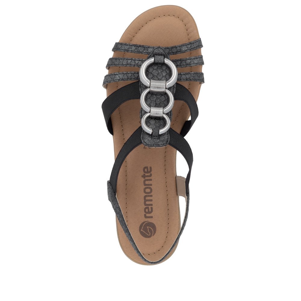 Remonte R3605-45 Anatomical Leather Sandal Black 3.5cm