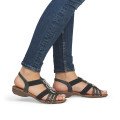 Remonte R3605-45 Anatomical Leather Sandal Black 3.5cm