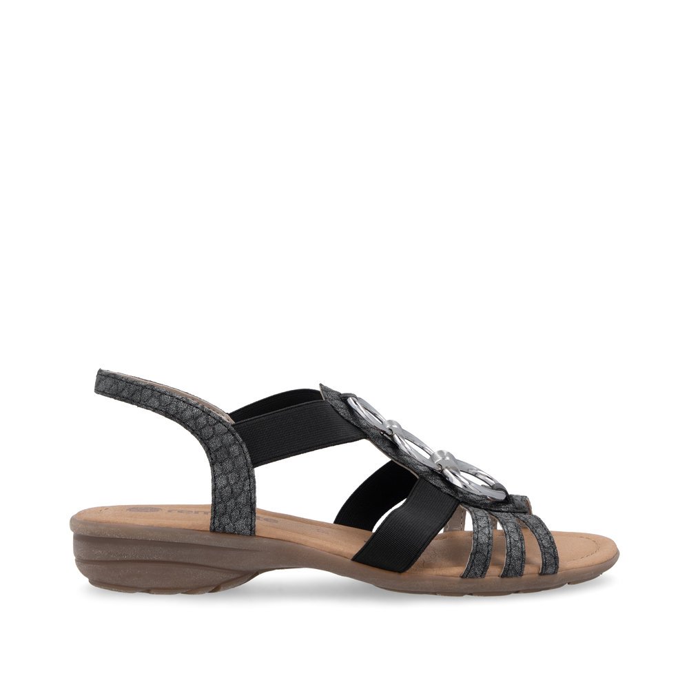 Remonte R3605-45 Anatomical Leather Sandal Black 3.5cm