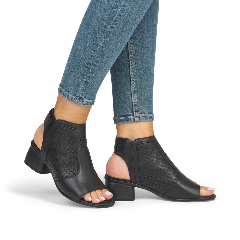 Remonte R8769-00 Anatomical Leather Sandal Black 5cm Remonte R8769-00 Anatomical Leather Sandal Black 5cm